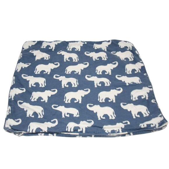 Pottery Barn Cotton/Linen Elephant Print Pillow Cover 20x20 Blue & Natural Boho - Picture 1 of 4